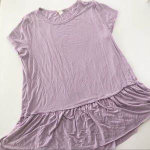 Purple ruffled tee